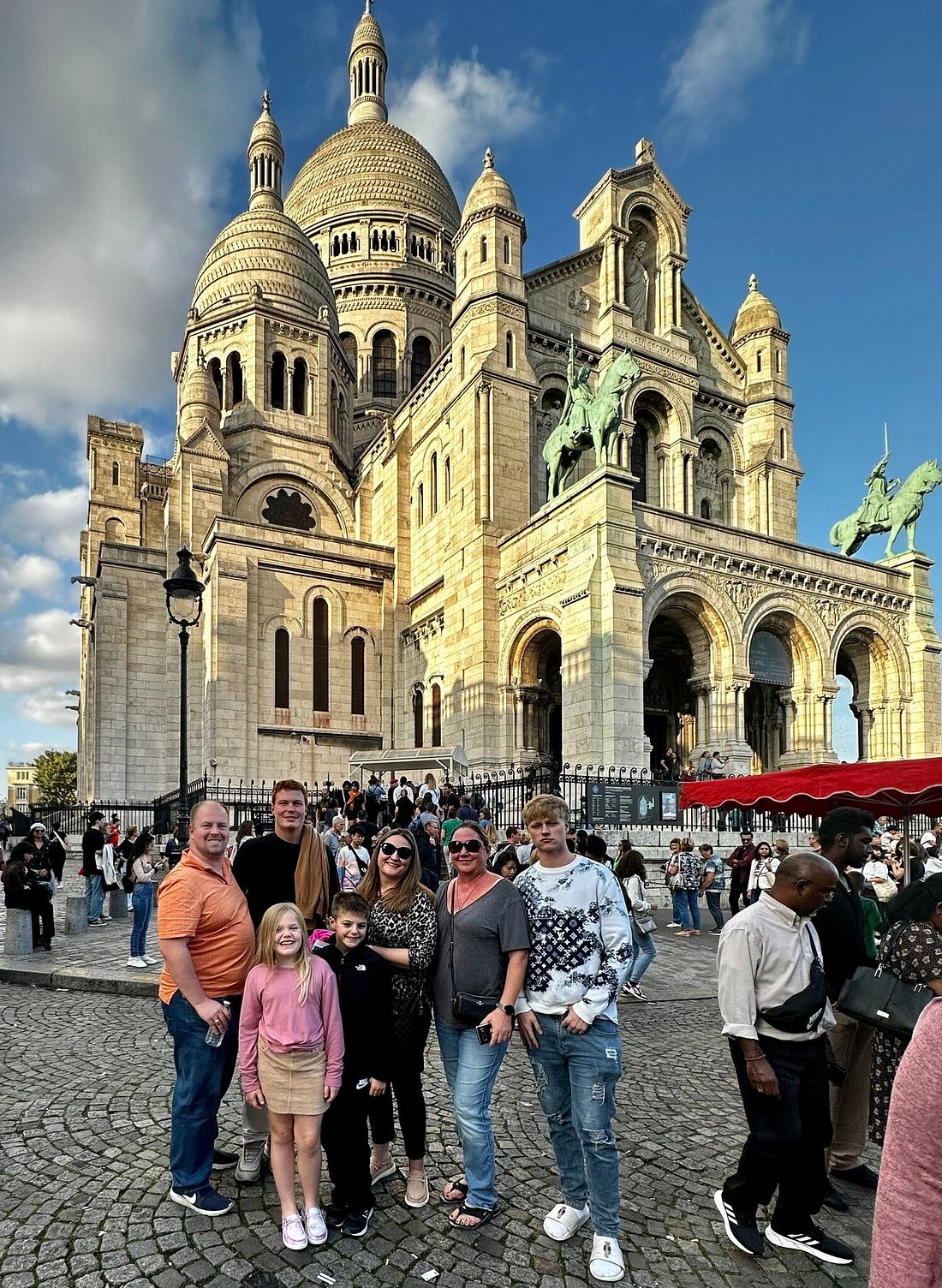 A family visiting Montmartre in Paris